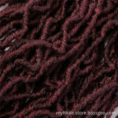 18 inch 20 roots/pack,Afro Locs twist Ombre curly Synthetic Braiding Hair extensions Burgundy Faux Locs Crochet Braid